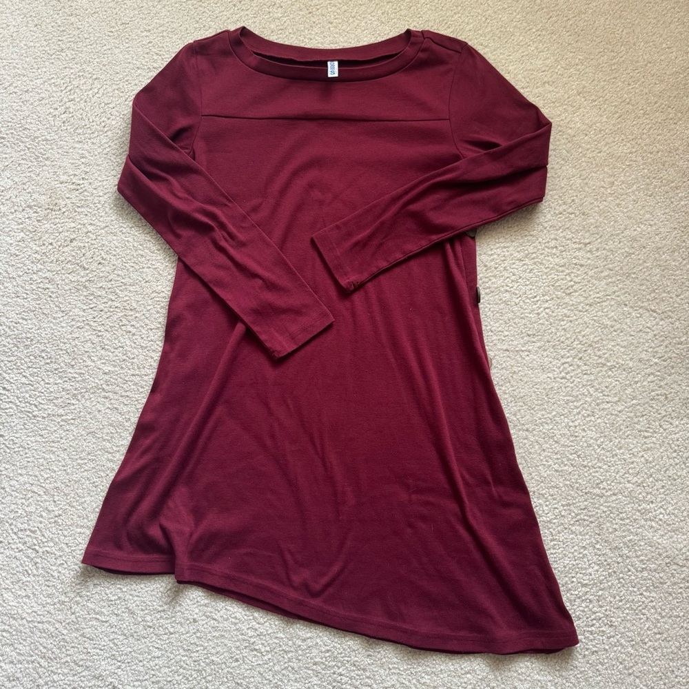 KORSIS Women's Maroon Long Sleeve Tunic